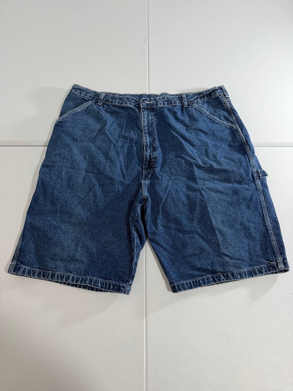 Wrangler Riggs Carpenter Shorts Mens 42 Blue Denim Hammer Loop Workwear